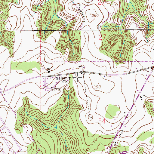 Topographic Map of Camp Ground School (historical), AL