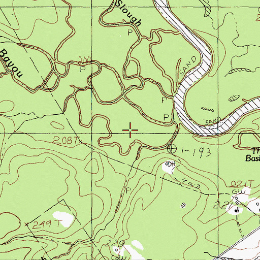 Topographic Map of Buck Branch, TX