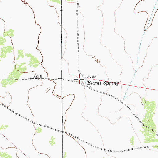 Topographic Map of Burnt Spring, TX