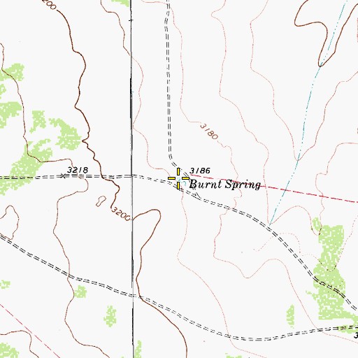 Topographic Map of Burnt Spring, TX