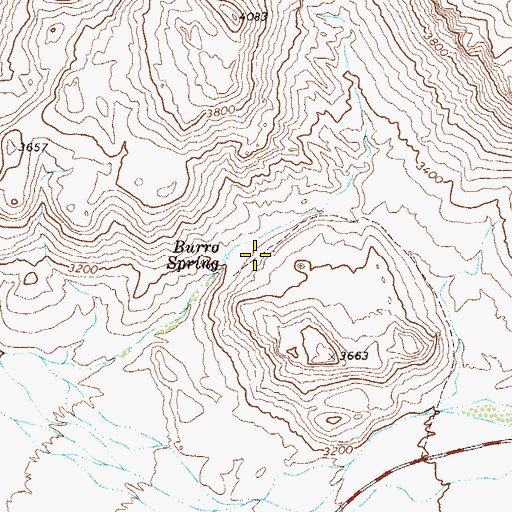 Topographic Map of Burro Spring, TX