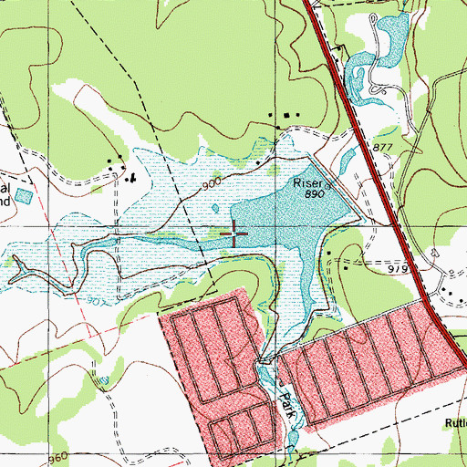 Topographic Map of Buttercup Creek, TX