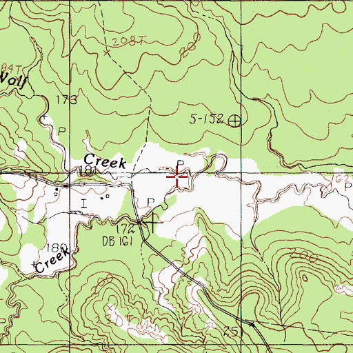 Topographic Map of Buzzard Creek, TX