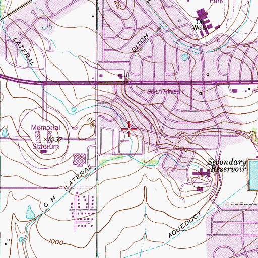 Topographic Map of C H Lateral, TX