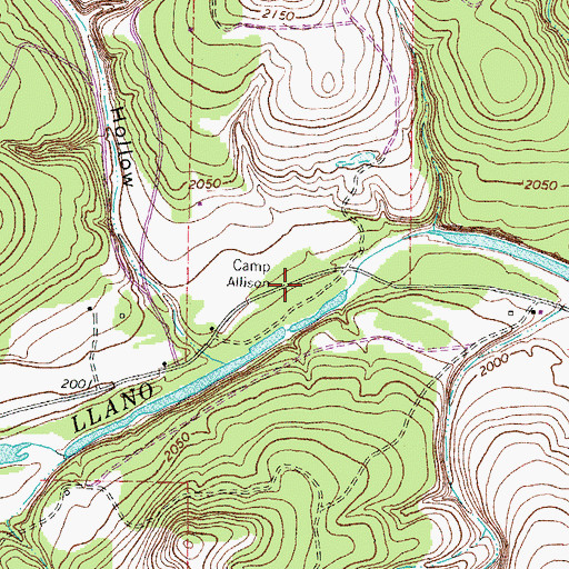 Topographic Map of Camp Allison, TX