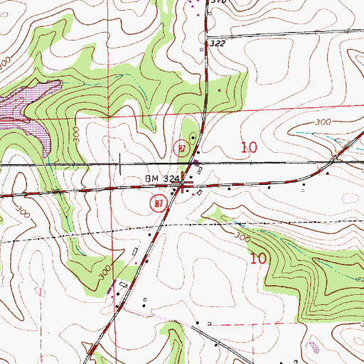 Topographic Map of Leverett, AL