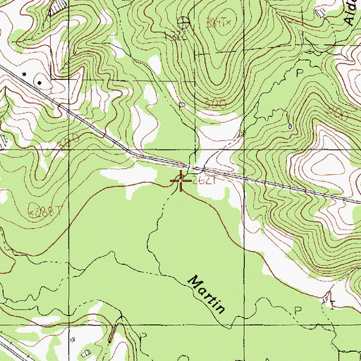 Topographic Map of Caney Branch, TX