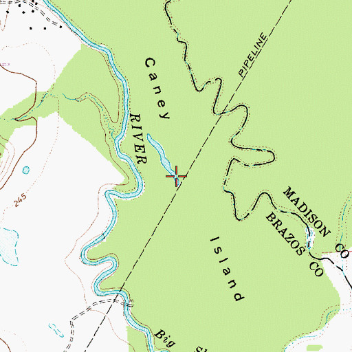 Topographic Map of Caney Island, TX