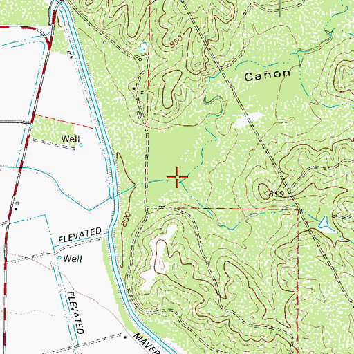 Topographic Map of Caon Chiquita, TX