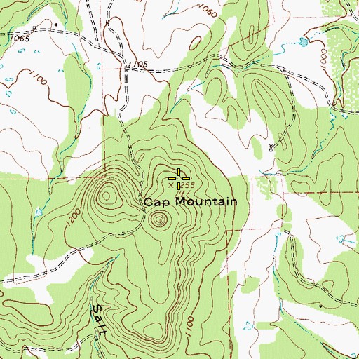Topographic Map of Cap Mountain, TX