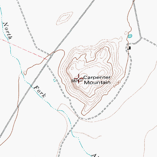 Topographic Map of Carpenter Mountain, TX