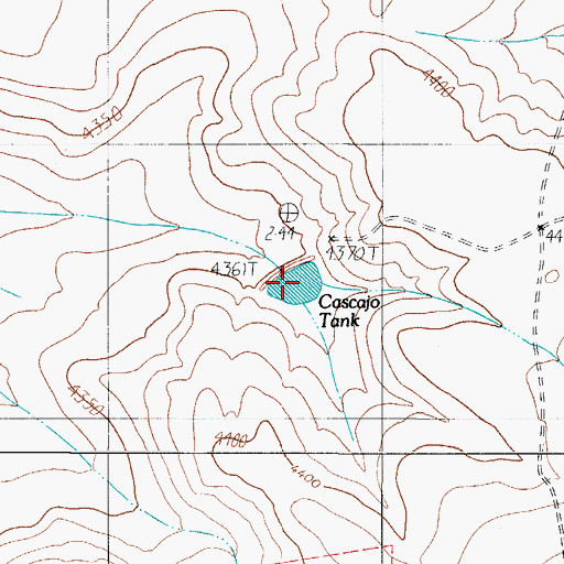 Topographic Map of Cascajo Tank, TX