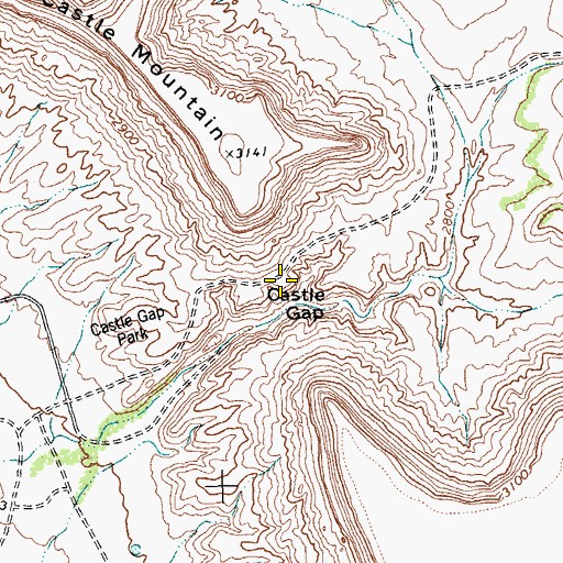 Topographic Map of Castle Gap, TX
