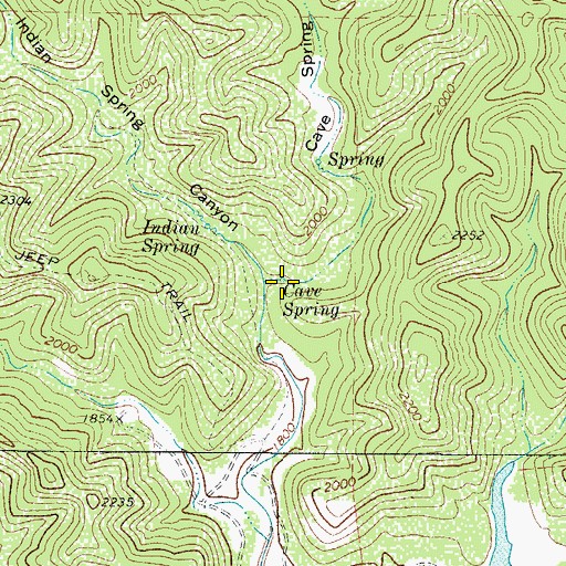 Topographic Map of Cave Spring, TX