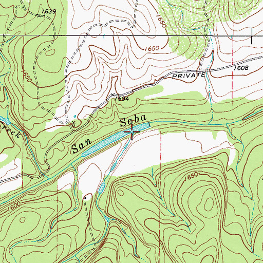 Topographic Map of Cavin Branch, TX