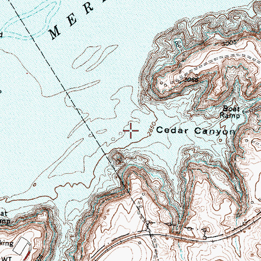 Topographic Map of Cedar Canyon, TX