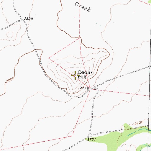 Topographic Map of Cedar Hill, TX
