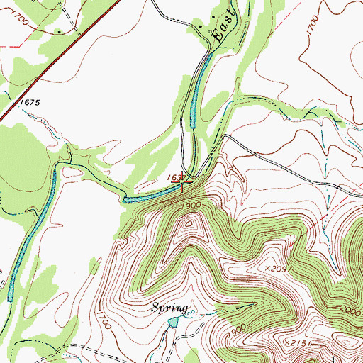 Topographic Map of Chalk Creek, TX