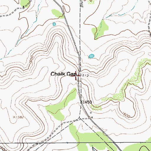 Topographic Map of Chalk Gap, TX