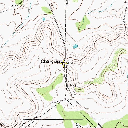 Topographic Map of Chalk Gap, TX