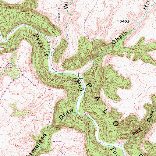 Topographic Map of Chalk Hollow, TX