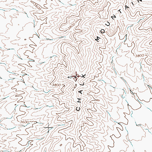 Topographic Map of Chalk Mountain, TX