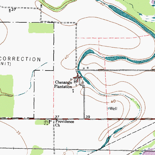 Topographic Map of Chenango Plantation, TX