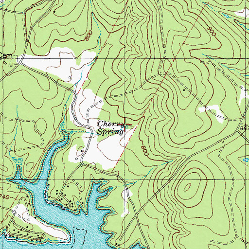 Topographic Map of Cherry Spring, TX
