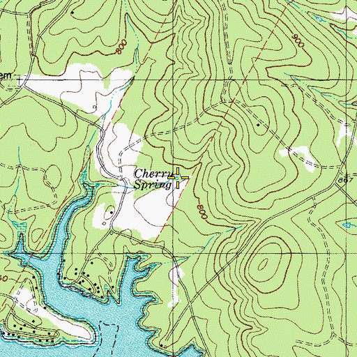 Topographic Map of Cherry Spring, TX
