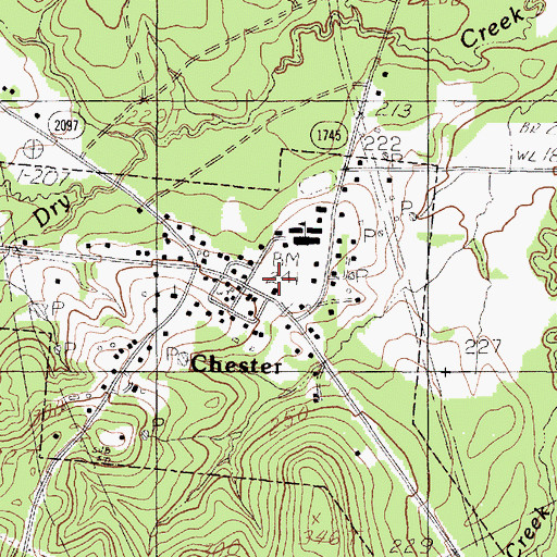 Topographic Map of Chester, TX