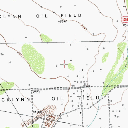 Topographic Map of Chicklynn Oil Field, TX
