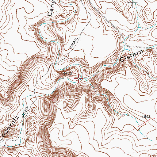Topographic Map of Cistern Canyon, TX