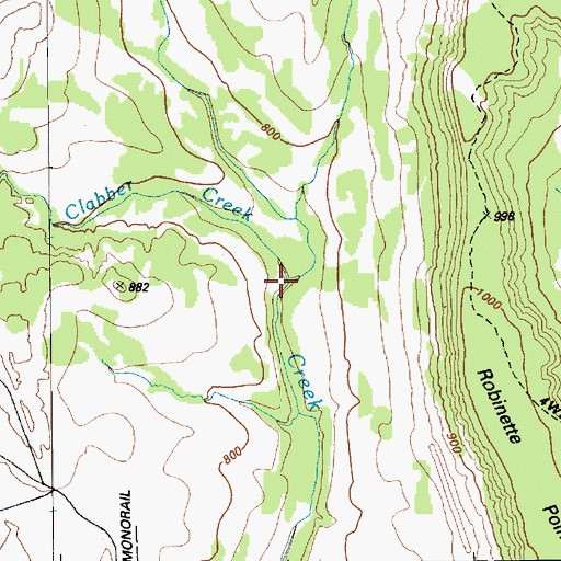 Topographic Map of Clabber Creek, TX