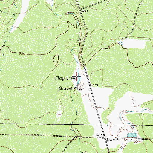Topographic Map of Clay Tank, TX