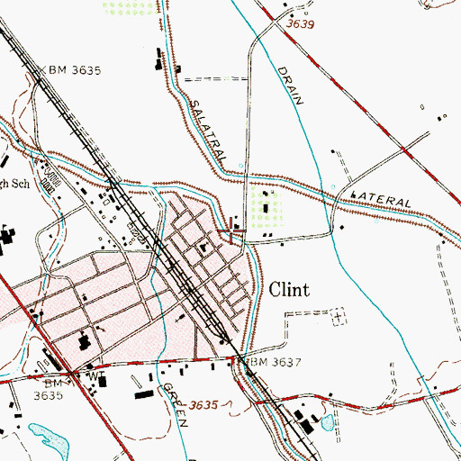 Topographic Map of Clint, TX