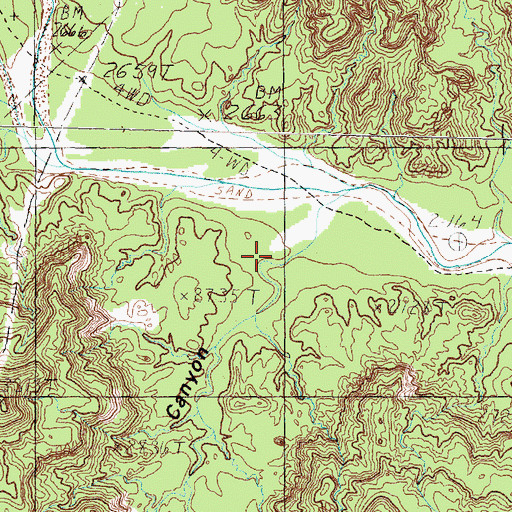 Topographic Map of Cobb Canyon, TX