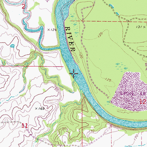 Topographic Map of Bogue Chitto Creek Bar, AL