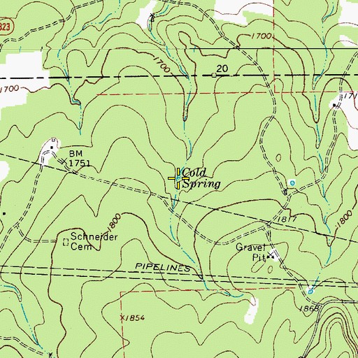 Topographic Map of Cold Spring, TX