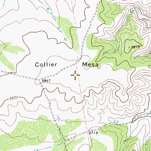 Topographic Map of Collier Mesa, TX