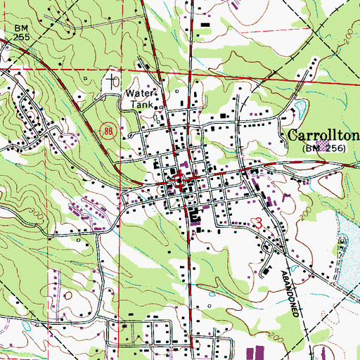 Topographic Map of Carrollton, AL