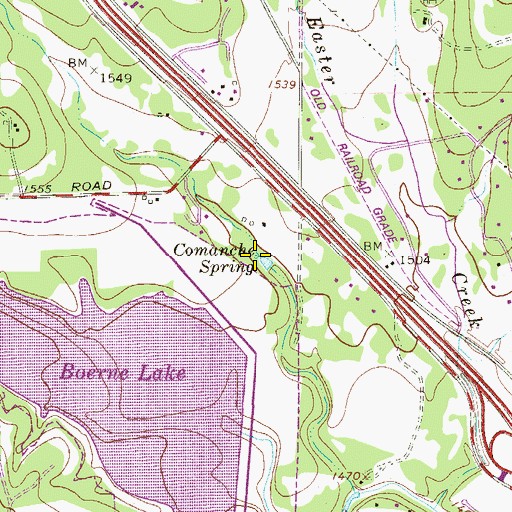 Topographic Map of Comanche Spring, TX