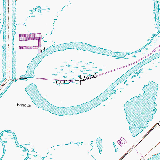 Topographic Map of Cone Island, TX