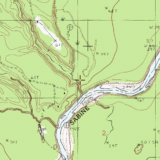 Topographic Map of Coon Branch, TX