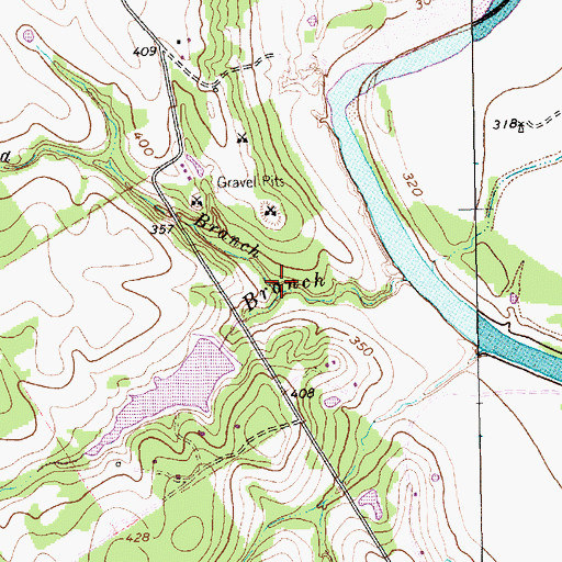 Topographic Map of Cottonwood Branch, TX
