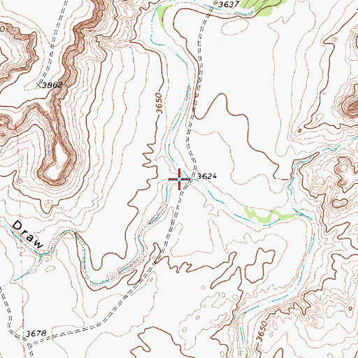 Topographic Map of Cottonwood Draw, TX