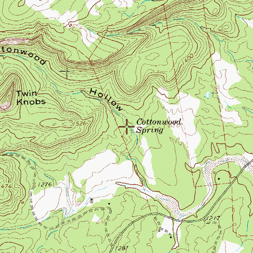 Topographic Map of Cottonwood Spring, TX