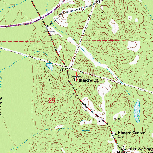 Topographic Map of Elmore Cemetery, AL
