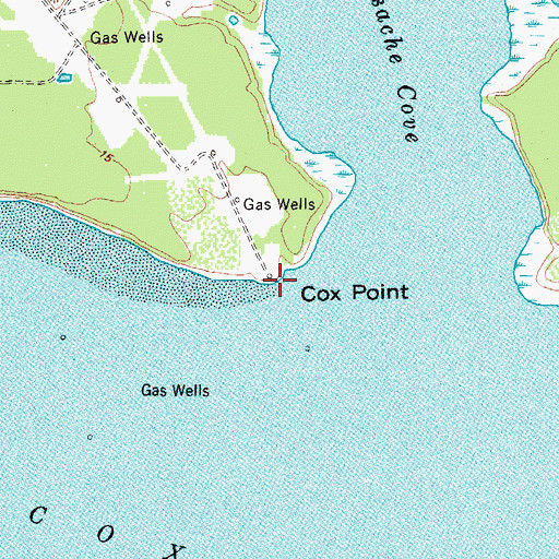 Topographic Map of Cox Point, TX