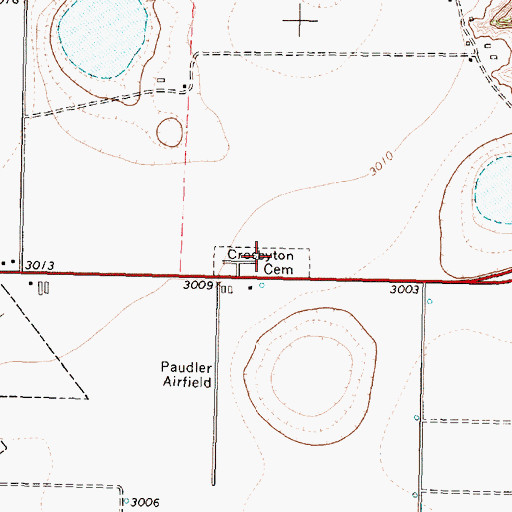 Topographic Map of Crosbyton Cemetery, TX