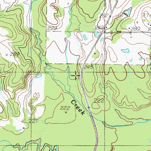 Topographic Map of Cypress Creek, TX